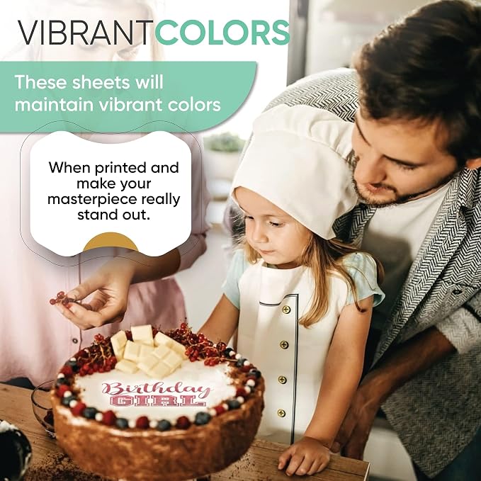 Splendid Sensations 25 ct Edible Paper, Edible Printer, Edible Images for Cakes, Edible Paper for Cakes and Cookies, Sugar Paper, Icing Sheets, Edible Cake Images, Edible Cake Prints, Frosting Sheets (25 Count)