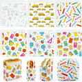 Reallnaive 300 Pcs Back to School Wax Paper Sheets 12 x 12 Inch Parchment Deli Tissue Paper Sandwich Wrapping Sheets Food Basket Liners for Kitchen Restaurant Baking Supplies, 6 Styles