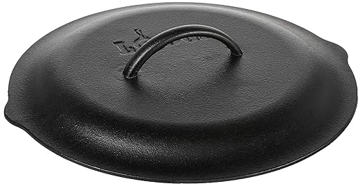 Lodge L10SC3 Cast Iron Lid, 12-inch & ASAHH41 Silicone Assist Handle Holder, Red