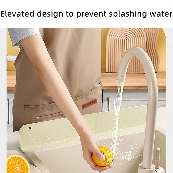 Sink Splash Guard, Raised Design of Silicone Sink Protectors for Kitchen Sink, Kitchen Sink Accessories, Silicone Sink Splash Guard for Wash the Dishes(20 Inch)