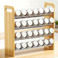 Nieifi Transparent & Wooden Spice Rack Rustproof, without Seasoning Jars,4-Tier ABS Plastic Spice Rack Organizer for Cabinet and Countertop,Thickened Corrosion-Resistant-Tiered Spice Rack