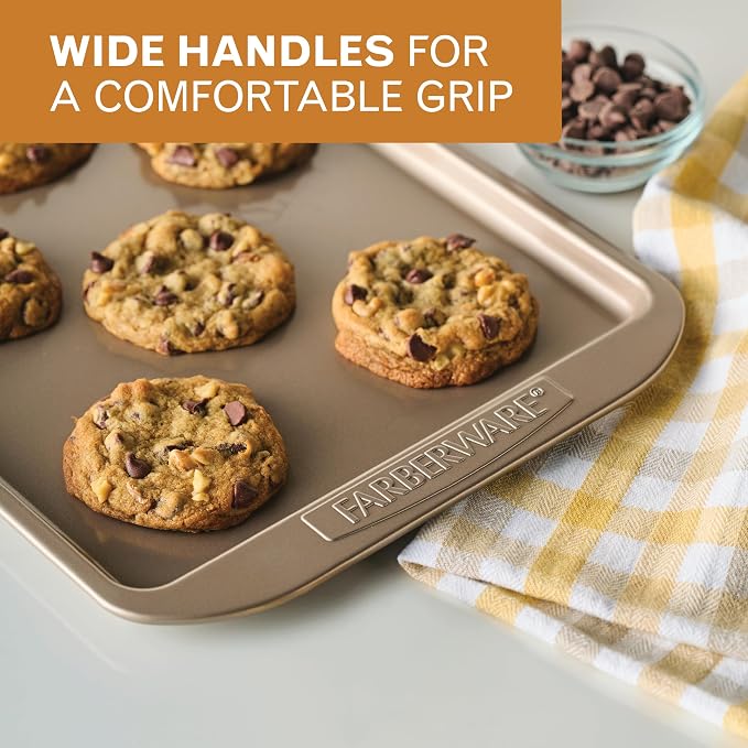 Farberware Bakeware Nonstick Sheet Pan, 10-Inch x 15-Inch, Mocha