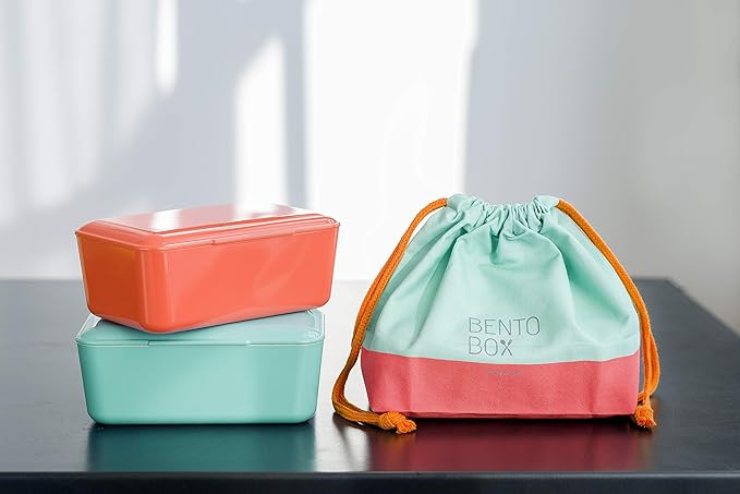 Bento Bite from TAKENAKA, Eco-Friendly and Sustainable Japanese Style Bento Lunch Box, Made of Recycled Plastic Bottles for Eco (Blue Ice)