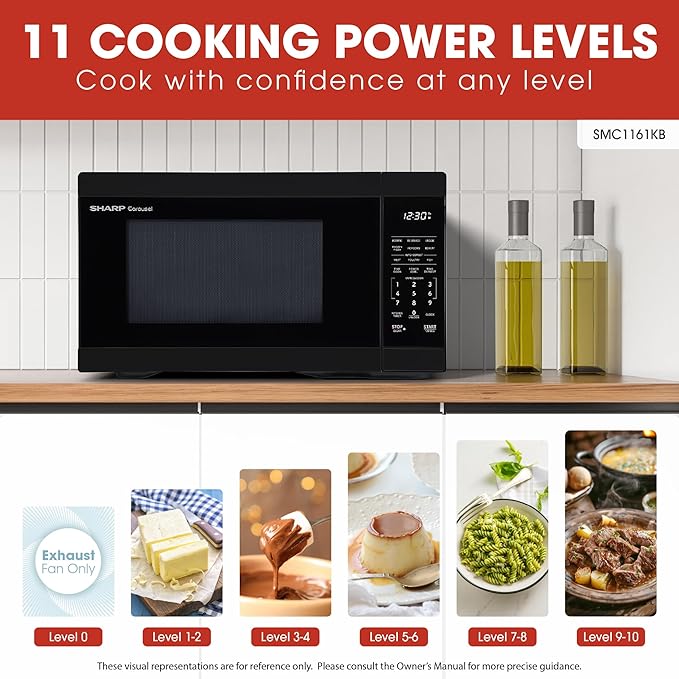 Sharp SMC1161KB 1.1 cu. ft. 1000W Black Countertop Microwave Oven