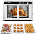 Gourmia French Door Air Fryer Oven - 37 Qt Large Capacity Convection Toaster Oven, FryForce 360°, Digital Display, 12 Cooking Presets, Dehydrate, Fits 13” Pizza, Dishwasher-Safe, White