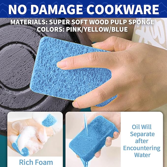 CELOX 24 Pack Durable Kitchen Sponges and Dish Scrubber with Soap Dispenser for Pots, Dishes, Bowls