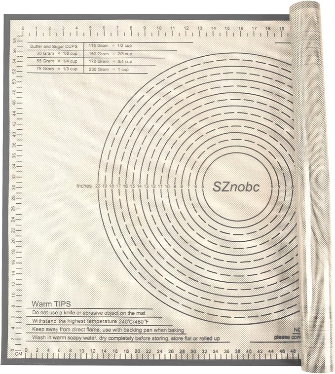 Silicone Pastry Mat 34''By 26'' Nonstick Baking Mats Extra Large Counter Mat for Dough Rolling, Pastry, Pie Crust, Fondant, Cookies, Bread, Pasta, Pizza Mat