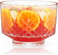 Viski Admiral Crystal Punch Bowl - Vintage Style Glass Punch Bowl for Parties - Serveware for Cocktails, Dishwasher Safe 2.5 Gallons 320oz Set of 1.