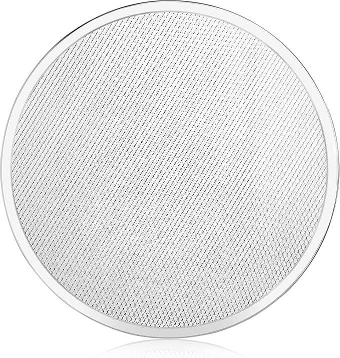 New Star Foodservice Restaurant-Grade Seamless Aluminum Pizza Baking Screen, 16 Inch, Pack of 6