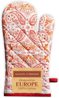 Maison d' Hermine Oven Gloves 100% Cotton Oven Mitt 7" x 13" with Loop Heat Resistant BBQ Cooking Gloves for Thanksgiving Christmas Decorations Baking Handling Hot Pans (Pack of 1, Orient)
