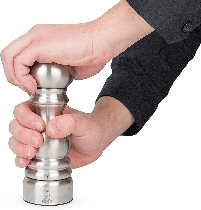 Peugeot - Paris Chef u'Select Manual Pepper Mill 7"/18cm - Adjustable Grinder - Stainless Steel