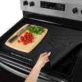 Stove Top Covers for Electric Stove - Silicone Stove Mat for Glass Top Stove - 28"x20" Stove Top Protector, Heat Resistant (450°F), XL Dish Drying Mat, Stove Cover – Black