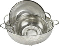 Chef Craft Quick Drain Microperforated Colander Set, 1.5 Quart, 2.5 Quart, and 5 Quart 3 Piece Set, Stainless Steel