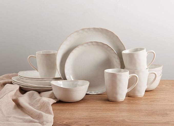 Mikasa Cora 16 Piece Dinnerware Set, Service For 4, Cream