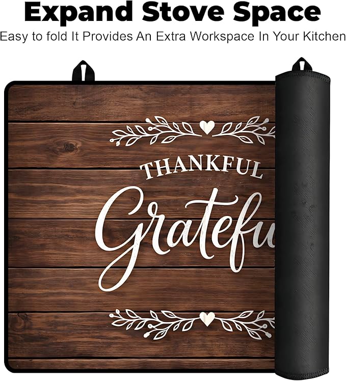 Stove Top Cover- Mat for Electric Stove Protector with Anti-Slip Rubber Coating Dish Drying Mats Scratch-Resistant (Board, 30" x 21")