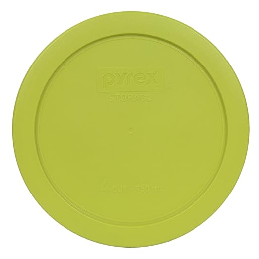 Pyrex 7201 4 Cup Glass Bowls & 7201-PC Edamame Green Food Storage Replacement Lids (4-Pack) - Made in USA