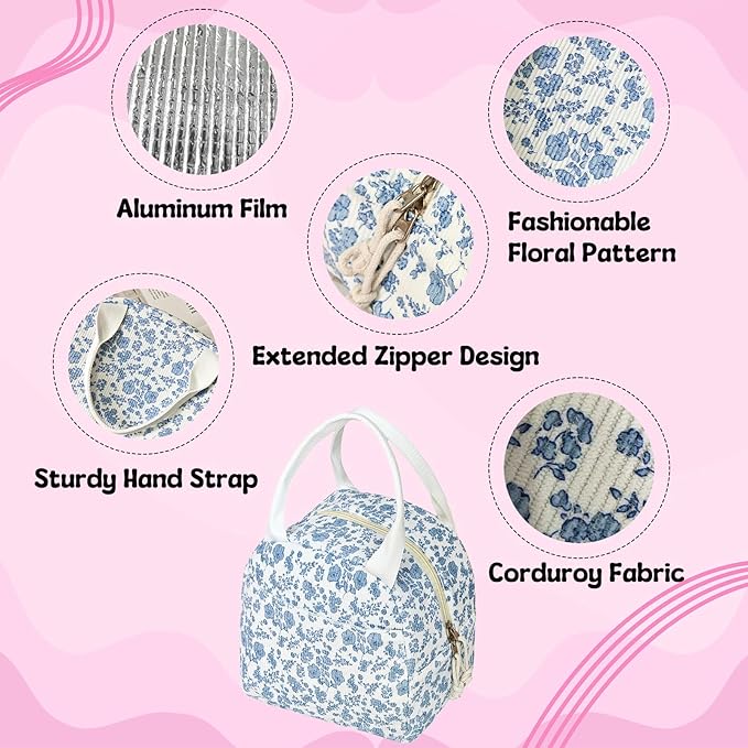 Bento Lunch Box Set for Women, with 12oz Soup Thermo, with Leak-Proof Food Containers, Insulated Lunch Bag for Girls for Travel Picnic