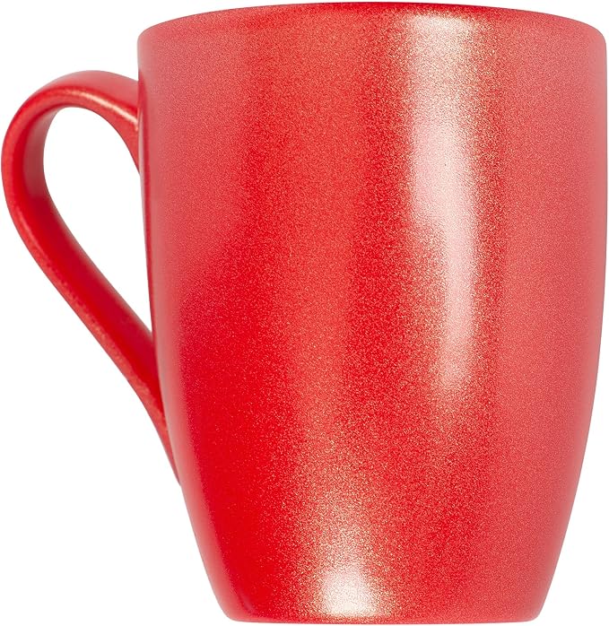 Elanze Designs Crimson Red Glossy Finish 10 Oz. New Bone China Coffee Cup Mugs Set of 4