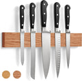 LARHN Magnetic Knife Holder for Wall, 16″ - Powerful Knife Magnetic Strip for Knives, Utensils and Tools - Not Compatible with Refrigerators - 100% Solid Oak