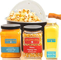 Franklin's Gourmet Popcorn - Movie Night Bundles - Stovepop Popcorn Maker, 28 oz Classic Popcorn Kernels, 19 oz Butter Flavored Salt, 30 oz Butter Flavored Coconut Oil