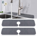 PoYang 2 Pack Faucet Mat for Kitchen Sink Splash Guard Long: Super Absorbent Microfiber Sink Water Splash Guard Behind Kitchen Faucet Mat for Bathroom, RV Protector, Machine Washable 24'' x 5.1''