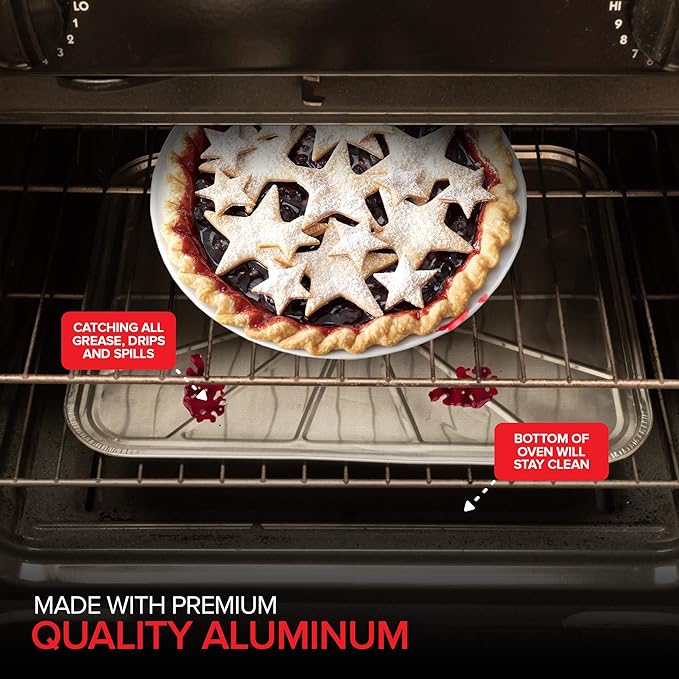 Disposable Foil Oven Liners (20 Pack) Aluminum Foil Oven Liners for Bottom of Electric Oven & Gas Oven, Reusable Oven Drip Pan Tray for Cooking & Baking, Disposable Baking Mats - Stock Your Home