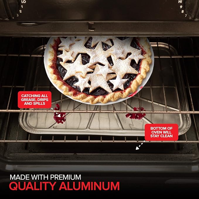 Disposable Foil Oven Liners (5 Pack) Aluminum Foil Oven Liners for Bottom of Electric Oven & Gas Oven, Reusable Oven Drip Pan Tray for Cooking & Baking, Disposable Baking Mats - Stock Your Home