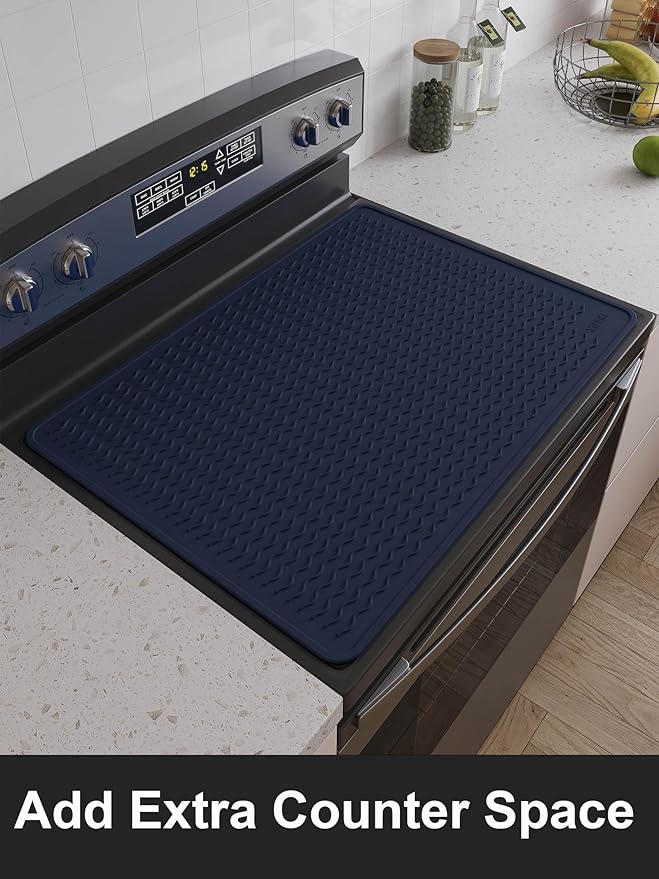 XiFEO Stove Top Covers for Electric Stove, Food Grade Heavy Duty Silicone Glass Stove Top Cover Protector, Induction Cooktop Protector, Heat Resistant Range Ceramic Stove Top Covers Mat, Oven Cover