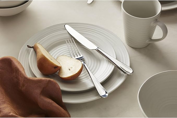 Oneida White Ridge Piece Dinnerware Set, 12 Count, First Apartment, Back To College