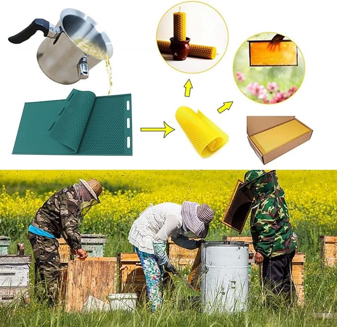 Silicone Beeswax, Flexible Beeswax Press Honeycomb Sheets Making, Reusable Beeswax Sheets Beekeeping Supplies, Beehive Sheet