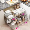 SUZLON Pull Out Cabinet Organizer, Expandable(20.9"~37.9") Cabinet Drawers Slide Out, Adjustable Width Roll 0ut Shelf Cabinet Organizer for Kitchen Base Cabinet Organization (X-Large, 1Pack)