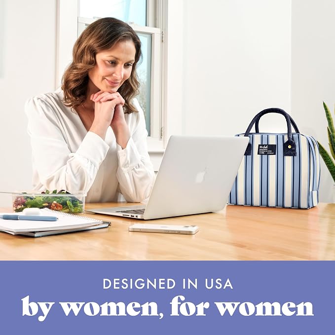 Fit & Fresh Bloomington Lunch Bag for Women - Insulated Large Lunch Box for Work with Containers, Leak-Resistant