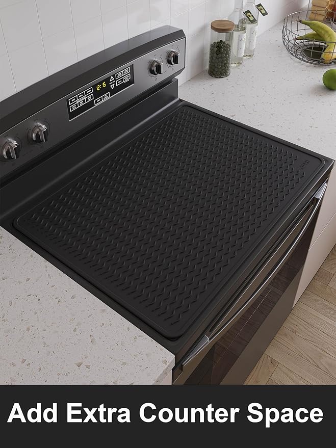 XiFEO Stove Top Covers for Electric Stove, Food Grade Heavy Duty Silicone Glass Stove Top Cover Protector, Induction Cooktop Protector, Heat Resistant Range Ceramic Stove Top Covers Mat, Oven Cover
