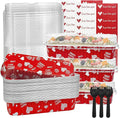100Pack Valentine's Mini Loaf Pans with Lids Mini Cake Pans with Lids and Spoons, 6.8Oz Heart Shaped Cake Pans Fancy Muffin Pans Aluminum Foil Pans, Individual Dessert Cups Containers for Sales,Party