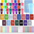Teenyyou 90 Pcs Employee Appreciation Gift Set, 16oz Tumbler with Lid Notebook Pen Bulk Thank You Gift Holiday Party Favor for Teachers Office Coworker Teacher Staff Team (Multi Color,Delicate Style)