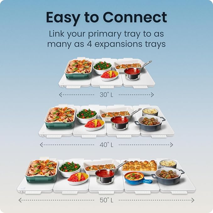 Chefman Everything Warmer Expansion Tray, 10” x 16” Electric Warming Tray, Requires Primary Panel for Use (Sold Separately), One Secondary Panel Included