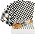 Culiware Deli Paper Sheets, 12x12 inch, 1000pcs - Classic Checkered Wax Sheet, Precut Food Basket Liners, Grease-Resistant Wrapping Paper for Sandwich Bread Burritos (Black and White)