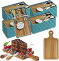 AZEAM 32 Sets Baby Bridal Shower Prizes for Game Winners, Acacia Mini Cheese Board Sets with Knives Forks and Present Box, Small Charcuterie Boards Bulk for Party Wedding Guests Present