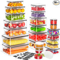 50 PCS Food Storage Containers with Lids Airtight (25 Lids & 25 Containers)- Reusable Plastic Leakproof Meal-Prep Container for Kitchen Storage Organization Microwave/Dishwasher Safe with Labels & Pen
