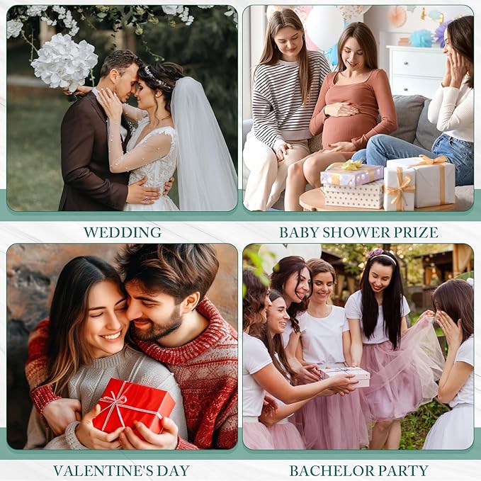 Patelai 4 Set Bridal Baby Shower Favor Heart Cheese Board with Knife, Wood Mini Charcuterie Board Thank You Gift Box for Guest Bridal Baby Shower Prize Wedding Valentines Birthday (Acacia Color)