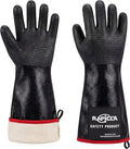 RAPICCA 932°F Heat Resistant BBQ Grill Gloves: Oil Resistant Waterproof for Smoking Grilling Cooking Barbecue Deep Frying Turkey Rotisserie Handling Hot Greasy Meat Stocking Stuffers - 17 in Size XL