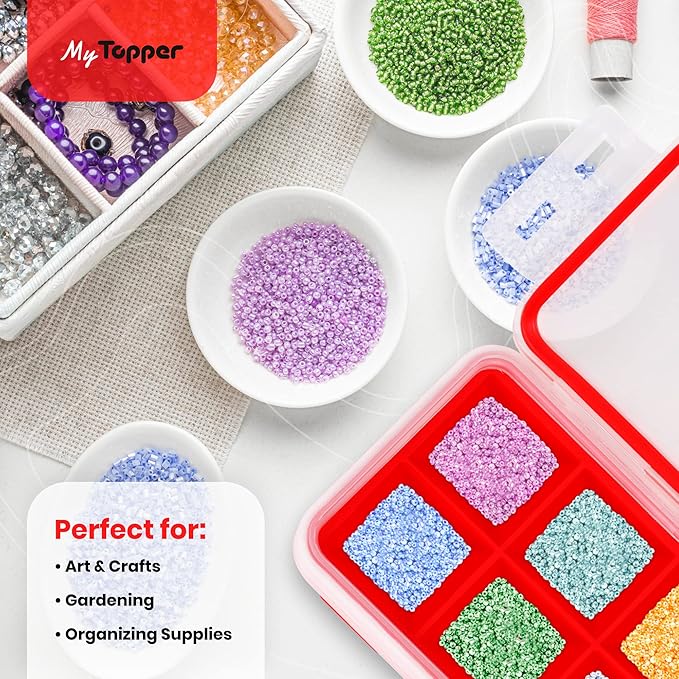 IceTopper XL Ice Cube Tray with Attached Lids - Easy Release Ice Cube Molds, 8 Large Cubes per Tray, Stackable, Microwave & Dishwasher Safe, 100% Food Grade Silicone, BPA Free & Recyclable (2 Pack)