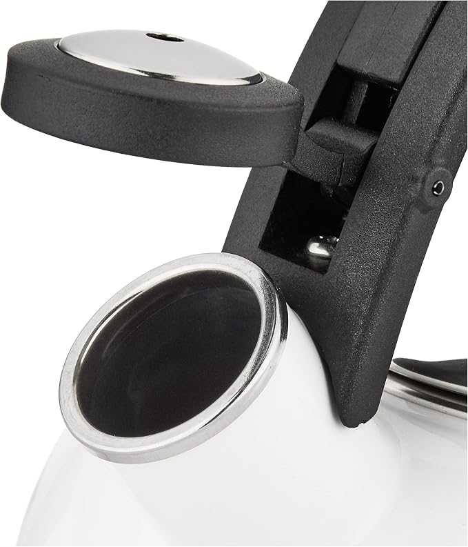Cuisinart CTK-EOS2W Peak 2-Quart Teakettle, Make 2-Quarts of Boiling Water in this Classic Tea Kettle, Whistle Sound to Signal Water is Ready, White