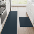 StepRite Kitchen Mats, 2PCS Kitchen Rugs, Cushioned Anti Fatigue Kitchen Mats for Floor, Non-Slip Standing Desk Mat, Waterproof Kitchen Rug Set for Floor, Office, 17.3"x30"+17.3"x70", Dark Charcoal