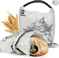 Piklohas Detachable Sourdough Bread Bags, 2 Sets Bread Storage for Homemade Sourdough, Reusable Linen Food Storage with Lining & Triple Lock for Fresh Keeping, BPA Free, Ideal for Baking Gifts