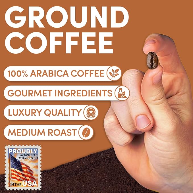 2 lb Cinnamon Pecan Brownie Ground Coffee | Cinnamon & Pecan Flavored Dessert Coffee | Bulk Sweet Nutty Flavored Ground | Specialty Grade | 32 oz