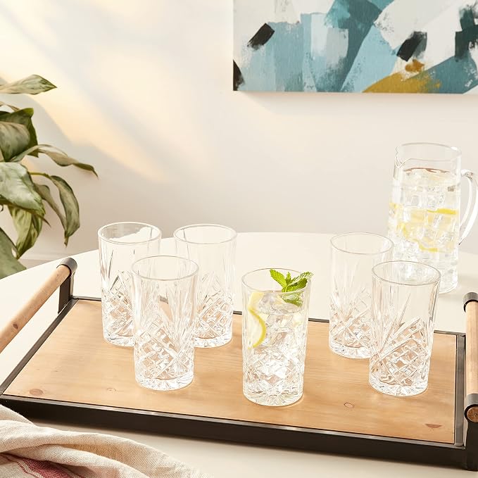 Godinger Dublin Crystal Highball Glasses, 12 Count (Pack of 2)