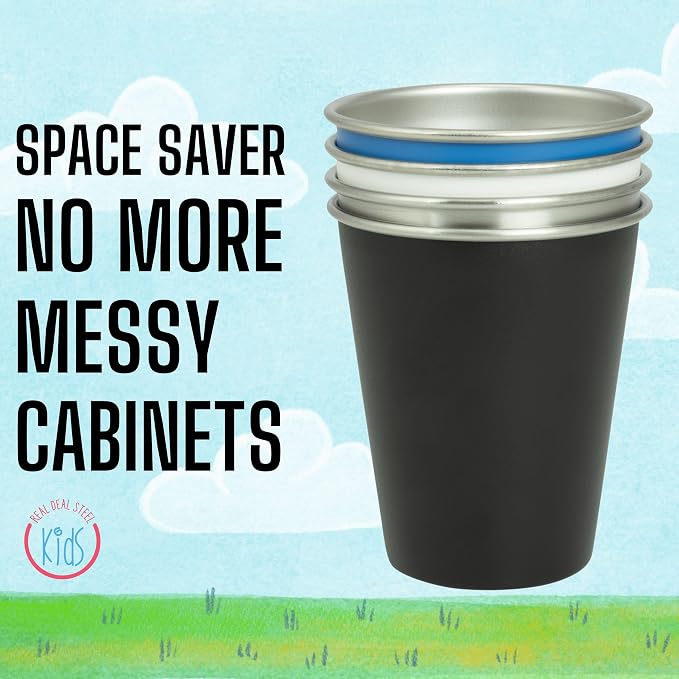Stainless Steel 10oz Kid's Cup and 10oz Kids Mug, BPA Free, Unbreakable (Natural)