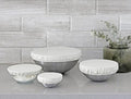 Organic Linen Bowl Covers - 8 Pack, 100% Linen Fabric Bowl Covers Set to Cover Fruits, Vegetables and Regulate Moisture - Elastic Closure for Salads, Bread & Leftovers (Off White)