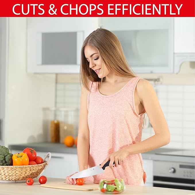 Chef knife. ICEL Cutlery 8-inch Chefs Knife.(Knife Care, Sharpening Instructions Included) Great for chopping, mincing and dicing.